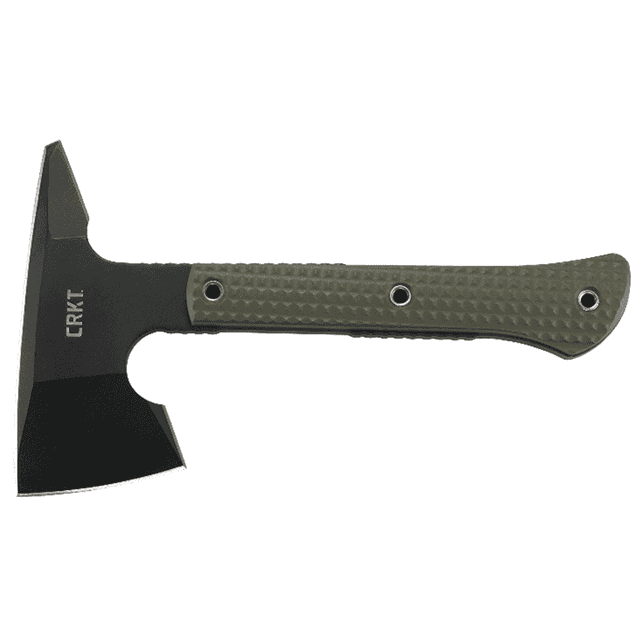 CRKT Jenny Wren Compact 2.59" Tomahawk with Spike and Plain SK-5 Steel Blade, Green GRN Handle - 2726 CRKT Jenny Wren Compact 2.59" Tomahawk with Spike and Plain SK-5 Steel Blade, Green GRN Handle - 2726
