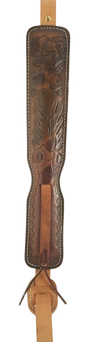 Hunter Company Custom Brown Leather/Suede with Deer & Acorn Design for Rifle -02725 Hunter Company Custom Brown Leather/Suede with Deer & Acorn Design for Rifle -02725