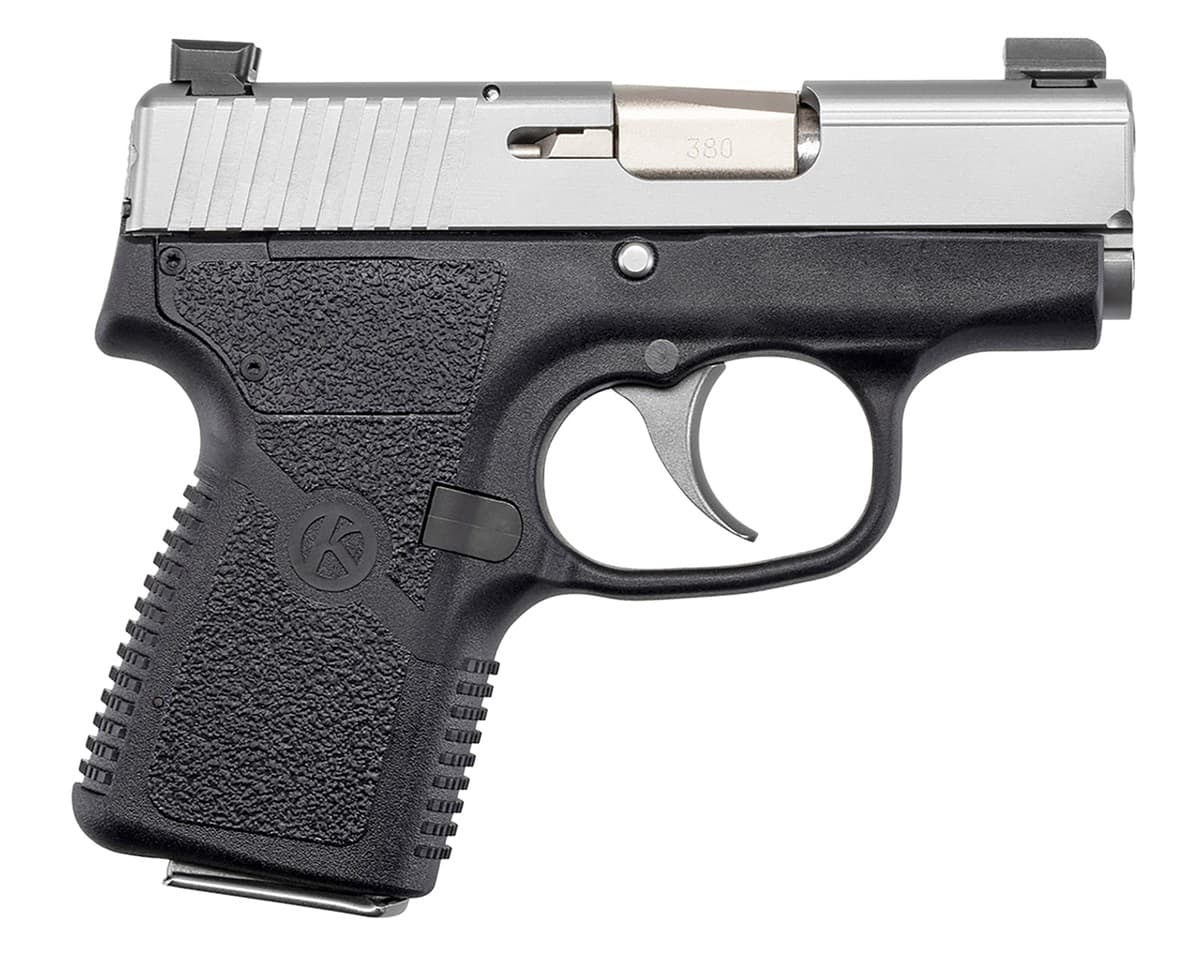 Kahr Arms P380 *CA Compliant 380 ACP 6+1/7+1, 2.53" Stainless Match Grade Barrel, Matte Serrated Stainless Steel Slide, Black Polymer Frame, Black Textured Polymer Grip, TruGlo Night Sights, Right Hand - KP38233N Kahr Arms P380 *CA Compliant 380 ACP 6+1/7+1, 2.53" Stainless Match Grade Barrel, Matte Serrated Stainless Steel Slide, Black Polymer Frame, Black Textured Polymer Grip, TruGlo Night Sights, Right Hand - KP38233N