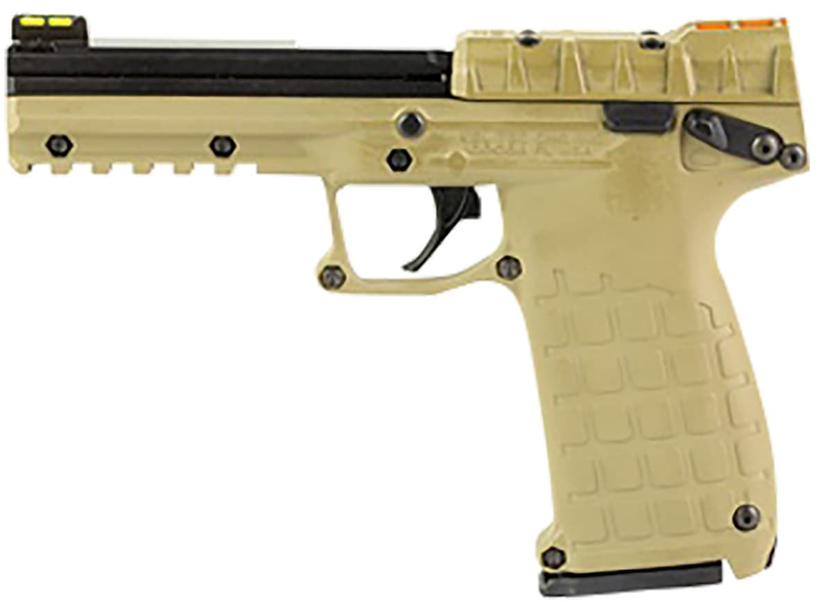 Kel-Tec PMR30 22 WMR 10+1 4.30" Black Fluted Steel Barrel, Black/Tan Serrated Slide, Tan Polymer Frame w/Picatinny Rail, Tan Textured Polymer Grip - PMR30TAN10 Kel-Tec PMR30 22 WMR 10+1 4.30" Black Fluted Steel Barrel, Black/Tan Serrated Slide, Tan Polymer Frame w/Picatinny Rail, Tan Textured Polymer Grip - PMR30TAN10
