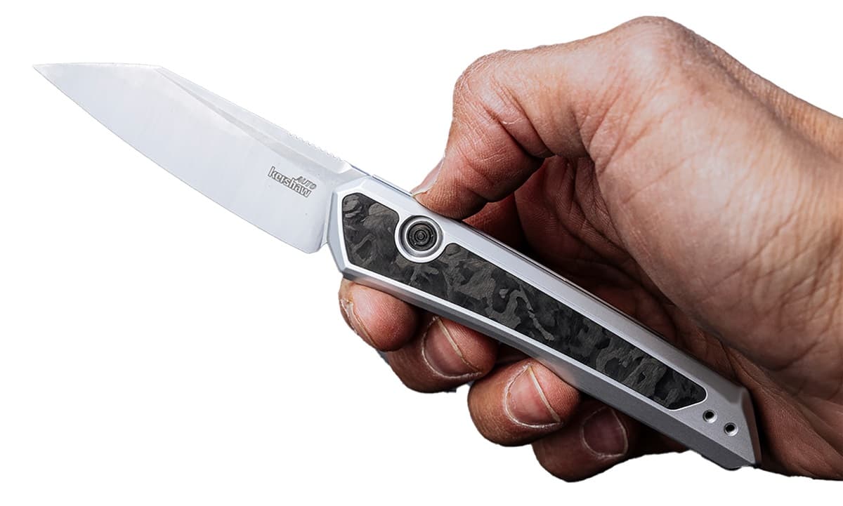 Kershaw Launch 20 EDC 3" Automatic Reverse Tanto Plain Satin CPM MagnaCut Steel Blade, Black/Gray Aluminum/Carbon Fiber Handle - 7050 Kershaw Launch 20 EDC 3" Automatic Reverse Tanto Plain Satin CPM MagnaCut Steel Blade, Black/Gray Aluminum/Carbon Fiber Handle - 7050