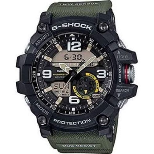 Casio Men's G-Shock Green Resin Case Analog Stainless Steel Band Round Watch Casio Men's G-Shock Green Resin Case Analog Stainless Steel Band Round Watch