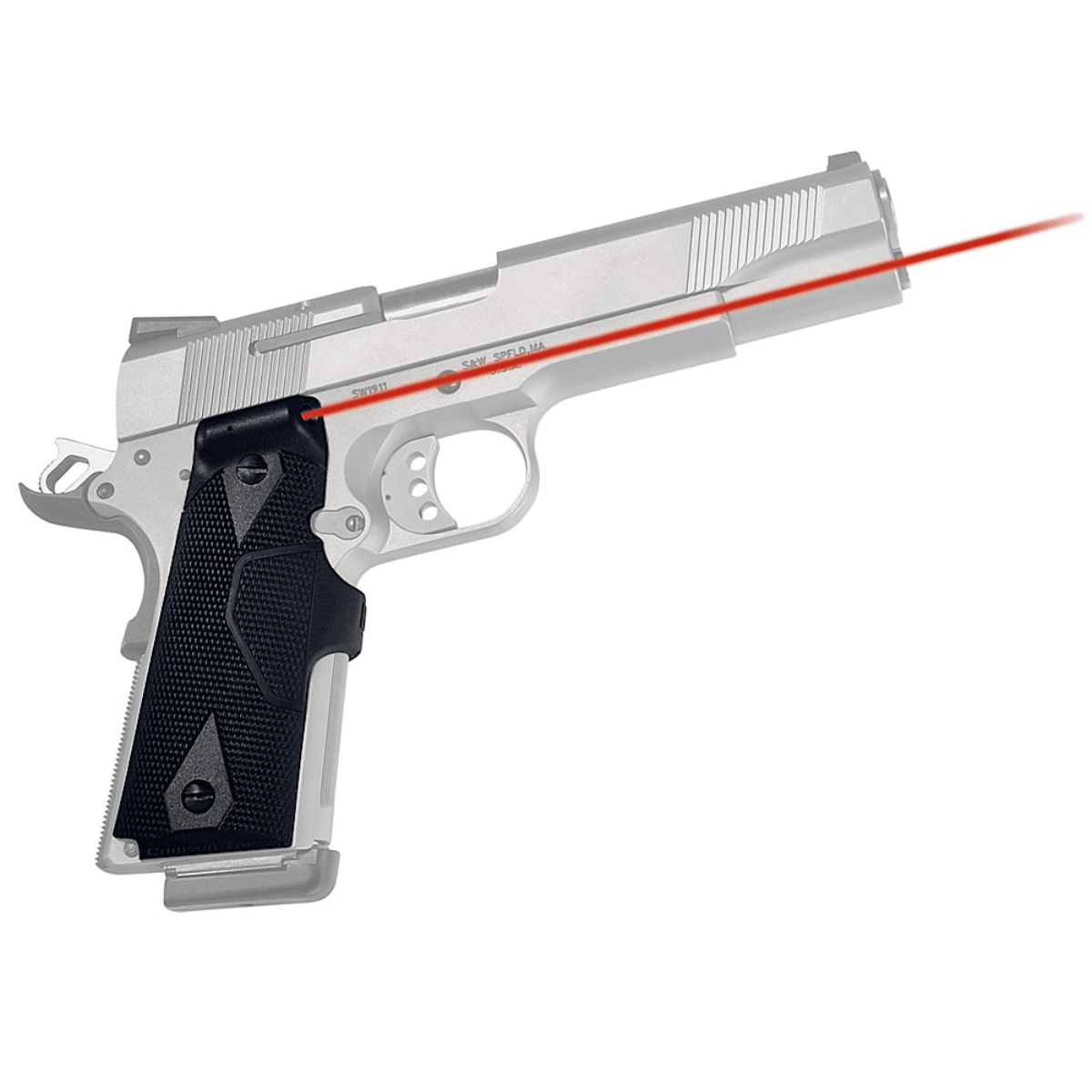Crimson Trace LG-401 Front Activation Lasergrips - Black, Red Laser, Fits 1911 Full Size - 011200 Crimson Trace LG-401 Front Activation Lasergrips - Black, Red Laser, Fits 1911 Full Size - 011200