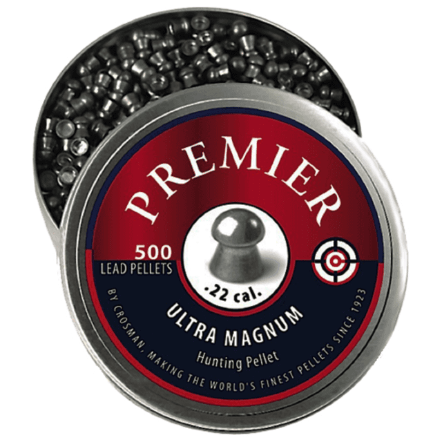 Crosman Premier Ultra Magnum .22 Lead Domed Pellet - 500 per Tin - LDP22 Crosman Premier Ultra Magnum .22 Lead Domed Pellet - 500 per Tin - LDP22