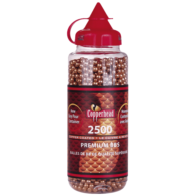 Crosman Copperhead .177 Copper-Coated Steel BBs - 2500 per Bottle - 0747 Crosman Copperhead .177 Copper-Coated Steel BBs - 2500 per Bottle - 0747