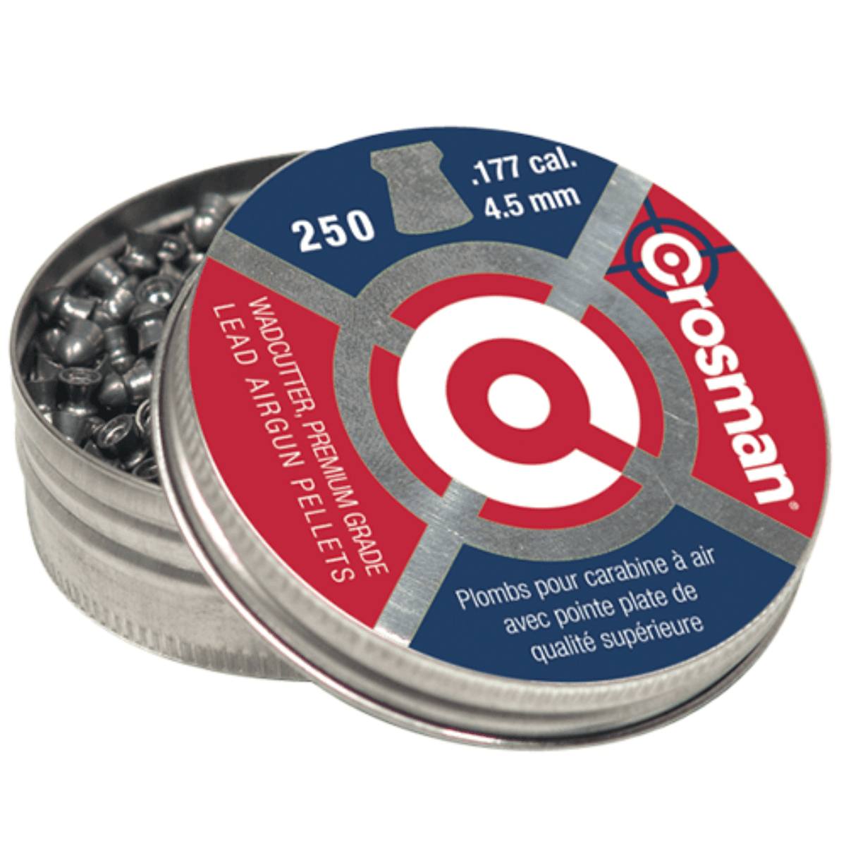 Crosman Wadcutter .177 Lead Pellet - 250 per Tin - 6177 Crosman Wadcutter .177 Lead Pellet - 250 per Tin - 6177