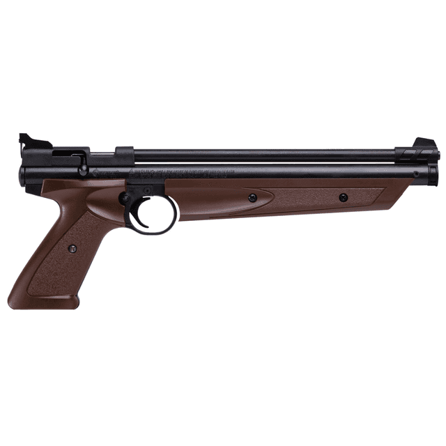 Crosman American Classic Pump Pistol - .177, 1rd Capacity, Brown Polymer Grips - P1377BR Crosman American Classic Pump Pistol - .177, 1rd Capacity, Brown Polymer Grips - P1377BR