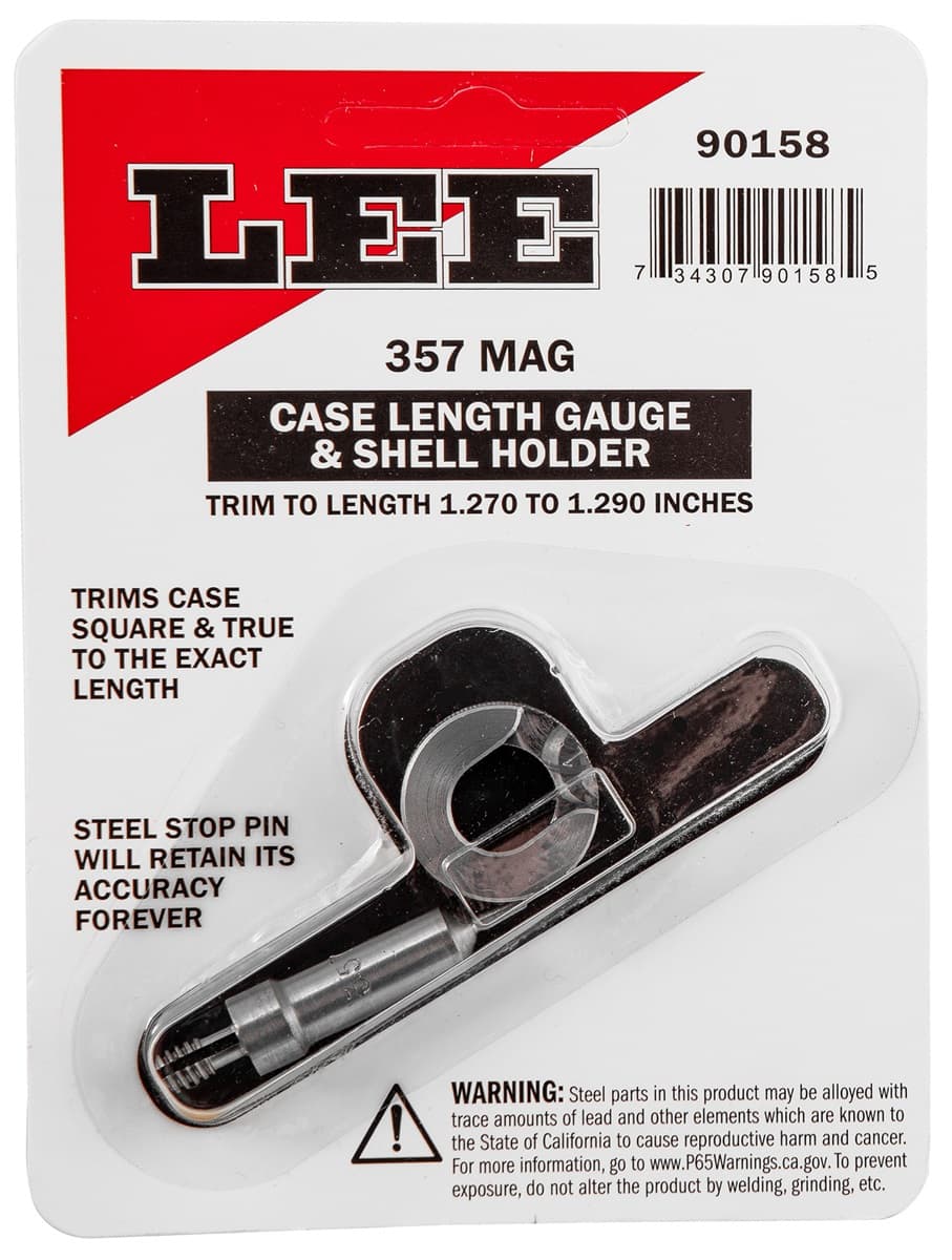 Lee Precision Case Length Gauge Silver, 357 Mag, Steel Works With Cutter/Lock Stud Includes Shell Holder - 90158 Lee Precision Case Length Gauge Silver, 357 Mag, Steel Works With Cutter/Lock Stud Includes Shell Holder - 90158