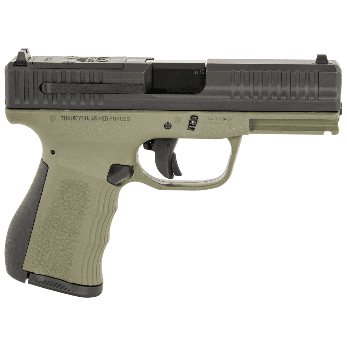 FMK G3 9mm Luger Pistol with 4" Stainless Steel Barrel, Optic Cut Slide, OD Green Polymer Frame - FMKG49OD FMK G3 9mm Luger Pistol with 4" Stainless Steel Barrel, Optic Cut Slide, OD Green Polymer Frame - FMKG49OD