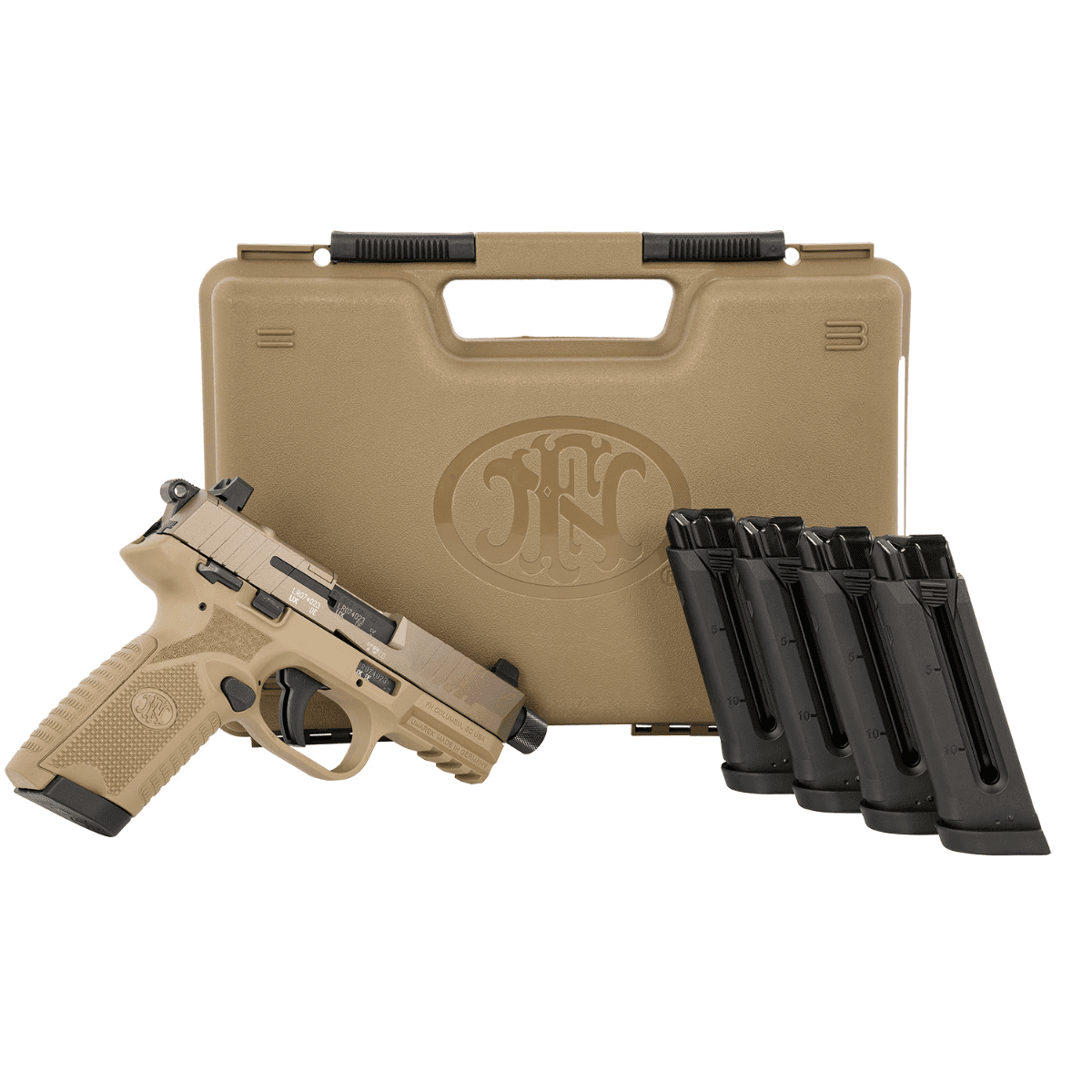 FN 502 Tactical .22 LR Pistol with 4.60" Threaded Barrel, Flat Dark Earth Frame - 66101682 FN 502 Tactical .22 LR Pistol with 4.60" Threaded Barrel, Flat Dark Earth Frame - 66101682