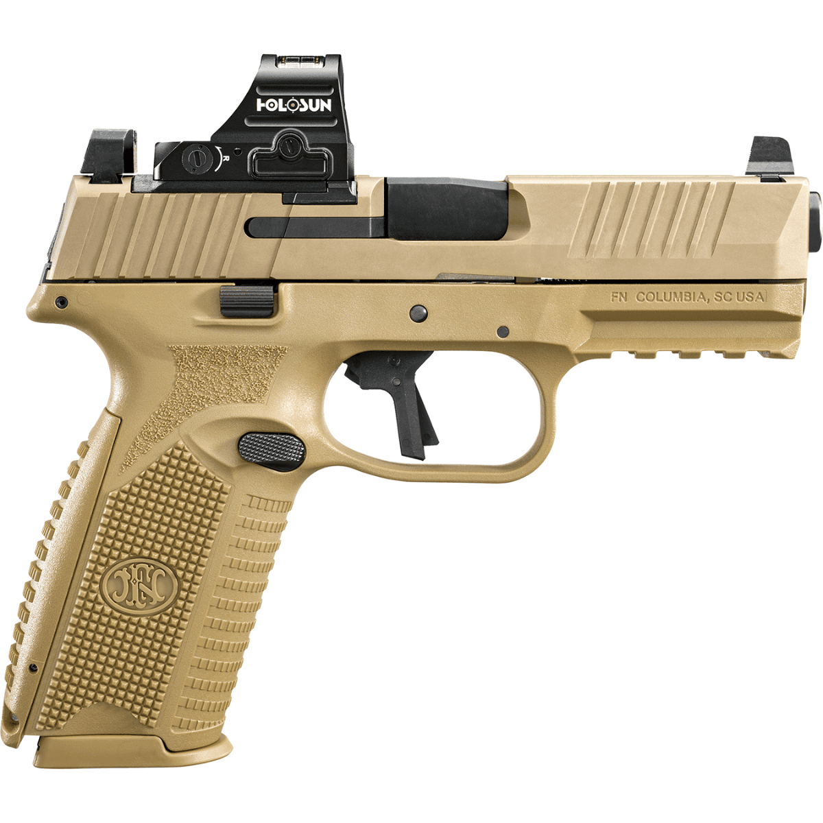 FN 510 MRD 10mm Auto Pistol with 4.10" Black Target Crown Barrel, Flat Dark Earth PVD Slide, Holosun 407C Red Dot - 66101911 FN 510 MRD 10mm Auto Pistol with 4.10" Black Target Crown Barrel, Flat Dark Earth PVD Slide, Holosun 407C Red Dot - 66101911