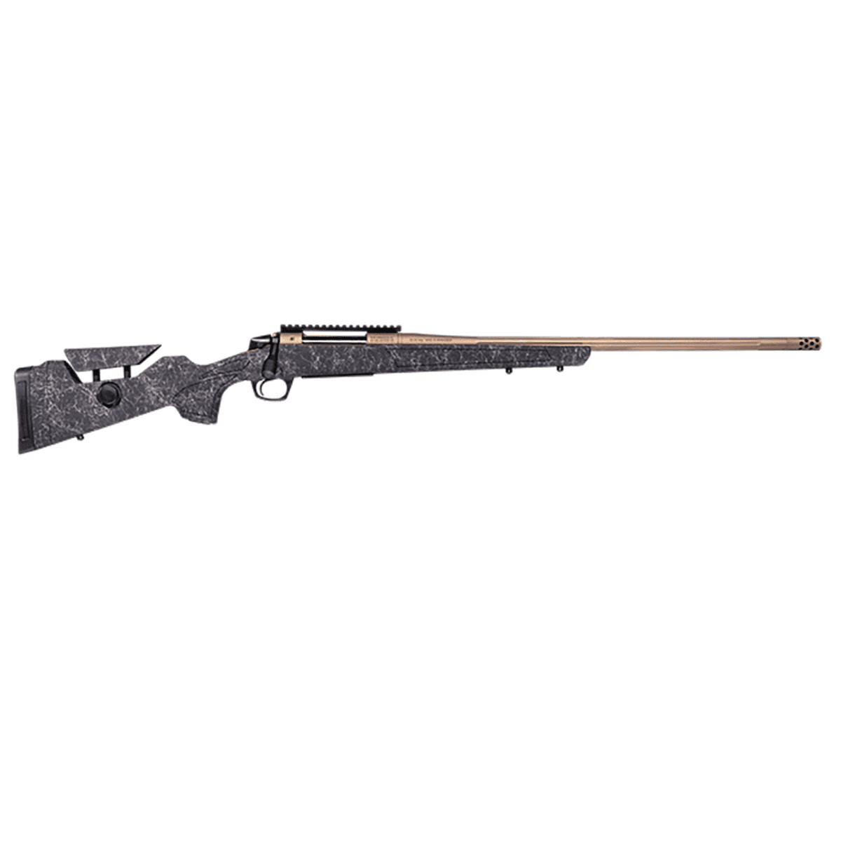 CVA Cascade Long Range Hunter 6.5 PRC Rifle with 24" Smoked Bronze Cerakote Threaded Barrel, Black and Smoked Bronze Synthetic Stock - CR3959F CVA Cascade Long Range Hunter 6.5 PRC Rifle with 24" Smoked Bronze Cerakote Threaded Barrel, Black and Smoked Bronze Synthetic Stock - CR3959F
