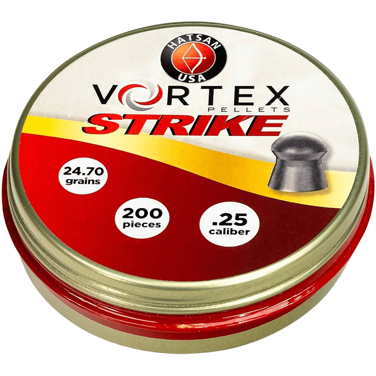 Hatsan Vortex Strike .25 Cal Lead Domed Pellets, 200 Count - HA90642 Hatsan Vortex Strike .25 Cal Lead Domed Pellets, 200 Count - HA90642