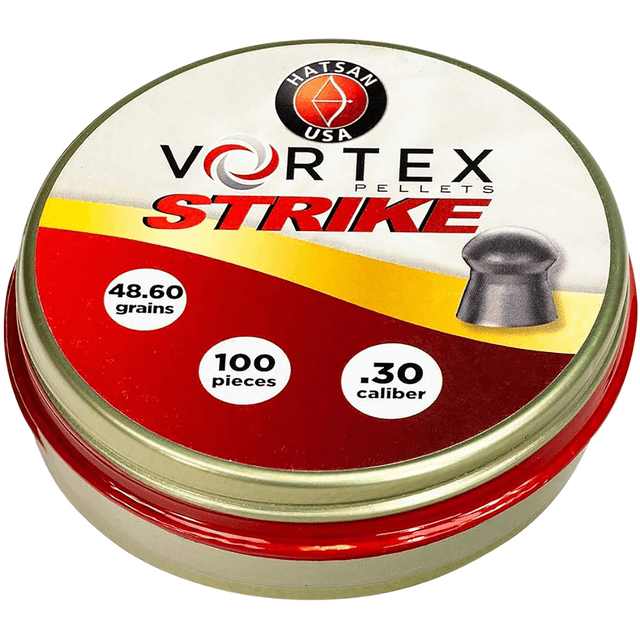 Hatsan Vortex Strike .30 Cal Lead Domed Pellets, 100 Count - HA90643 Hatsan Vortex Strike .30 Cal Lead Domed Pellets, 100 Count - HA90643