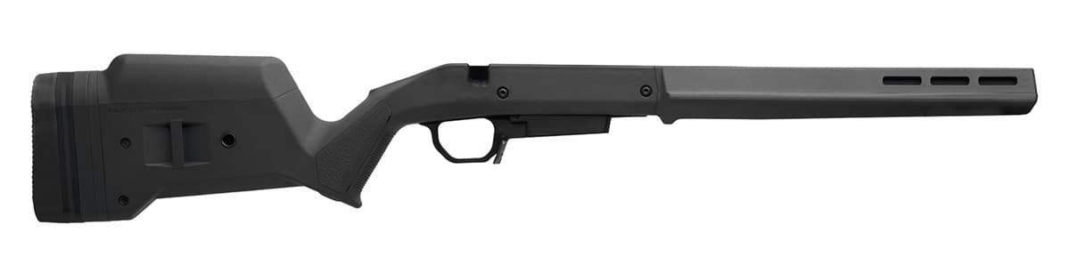 Magpul Hunter American Stock Black Adjustable Synthetic Stock with Aluminum Chassis for Short Action Ruger American Right Hand Includes STANAG Mag Well - MAG1207BLK Magpul Hunter American Stock Black Adjustable Synthetic Stock with Aluminum Chassis for Short Action Ruger American Right Hand Includes STANAG Mag Well - MAG1207BLK
