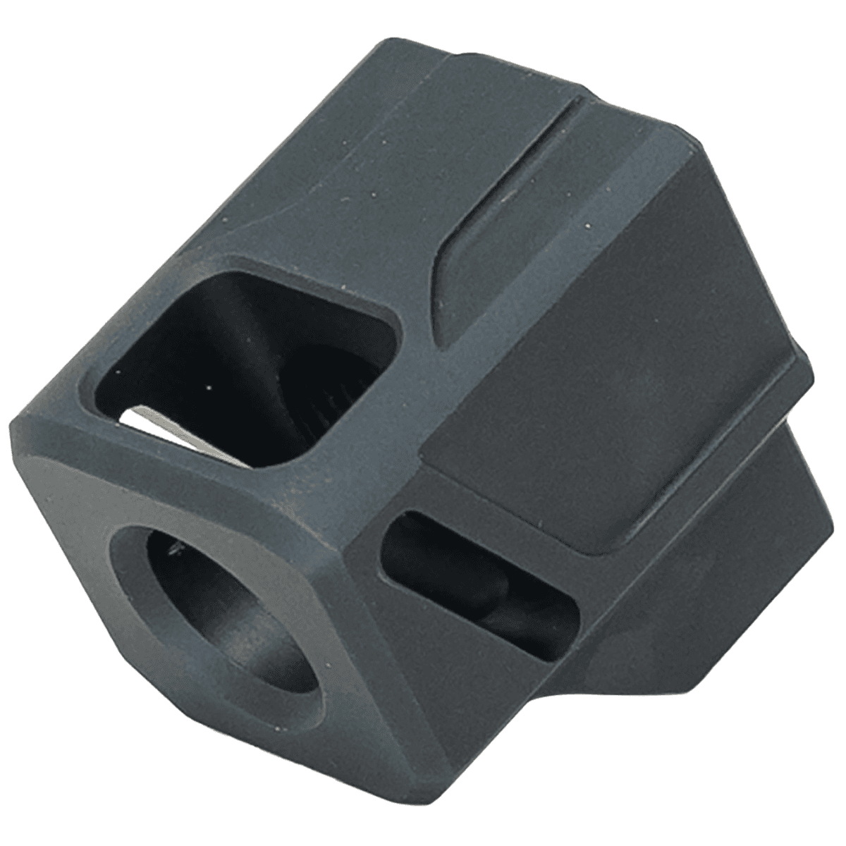 Faxon Firearms EXOS-513 Compensator, Black Nitride 6061 Aluminum, 1/2"x28 Threads, 1.10" OAL, Compatible with Glock Gen 3 19/17/34 - FFPACOMPDSG01 Faxon Firearms EXOS-513 Compensator, Black Nitride 6061 Aluminum, 1/2"x28 Threads, 1.10" OAL, Compatible with Glock Gen 3 19/17/34 - FFPACOMPDSG01