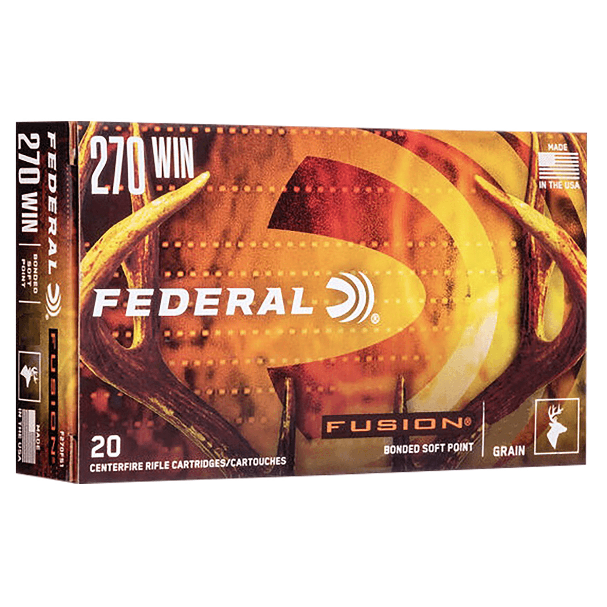 Federal Fusion .270 Win 150gr Bonded Soft Point, 20 Rounds per Box, 10 Boxes per Case - F270TFS2 Federal Fusion .270 Win 150gr Bonded Soft Point, 20 Rounds per Box, 10 Boxes per Case - F270TFS2