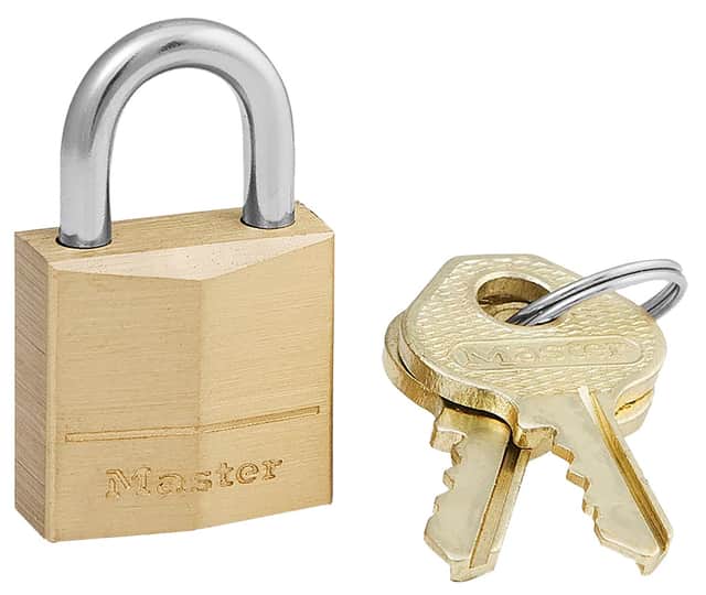 Master Lock Padlock Open With Key Gold Brass - 120D Master Lock Padlock Open With Key Gold Brass - 120D