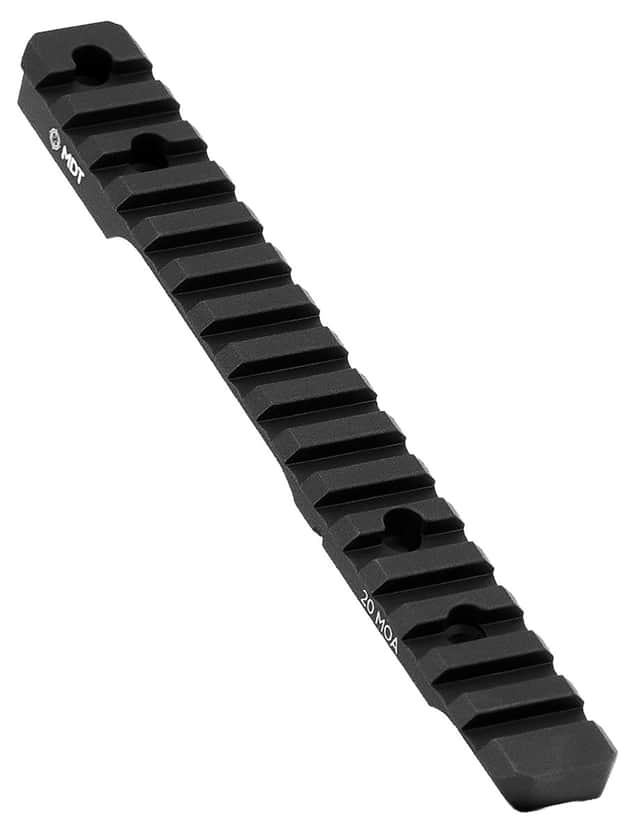 Mdt Sporting Goods Inc Picatinny Scope Rail Black Anodized 11" Long Fits Tikka T1X Rimfire Action, 20 MOA - 104505BLK Mdt Sporting Goods Inc Picatinny Scope Rail Black Anodized 11" Long Fits Tikka T1X Rimfire Action, 20 MOA - 104505BLK