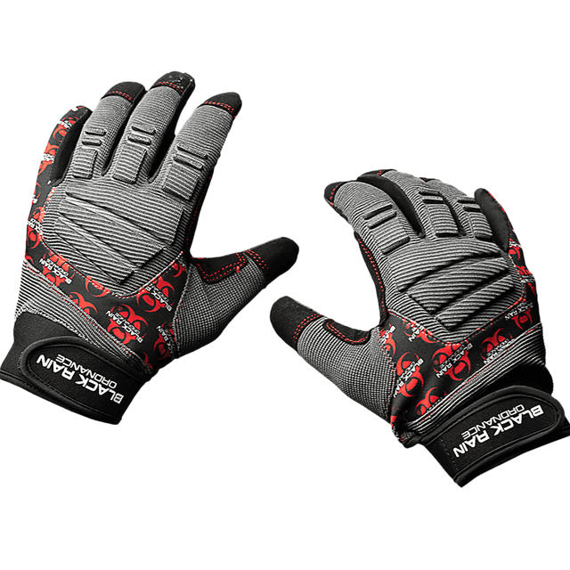 Black Rain Ordnance Tactical Gloves, 2XL - TACTGLOVEGRY/BLK/RD2XL Black Rain Ordnance Tactical Gloves, 2XL - TACTGLOVEGRY/BLK/RD2XL
