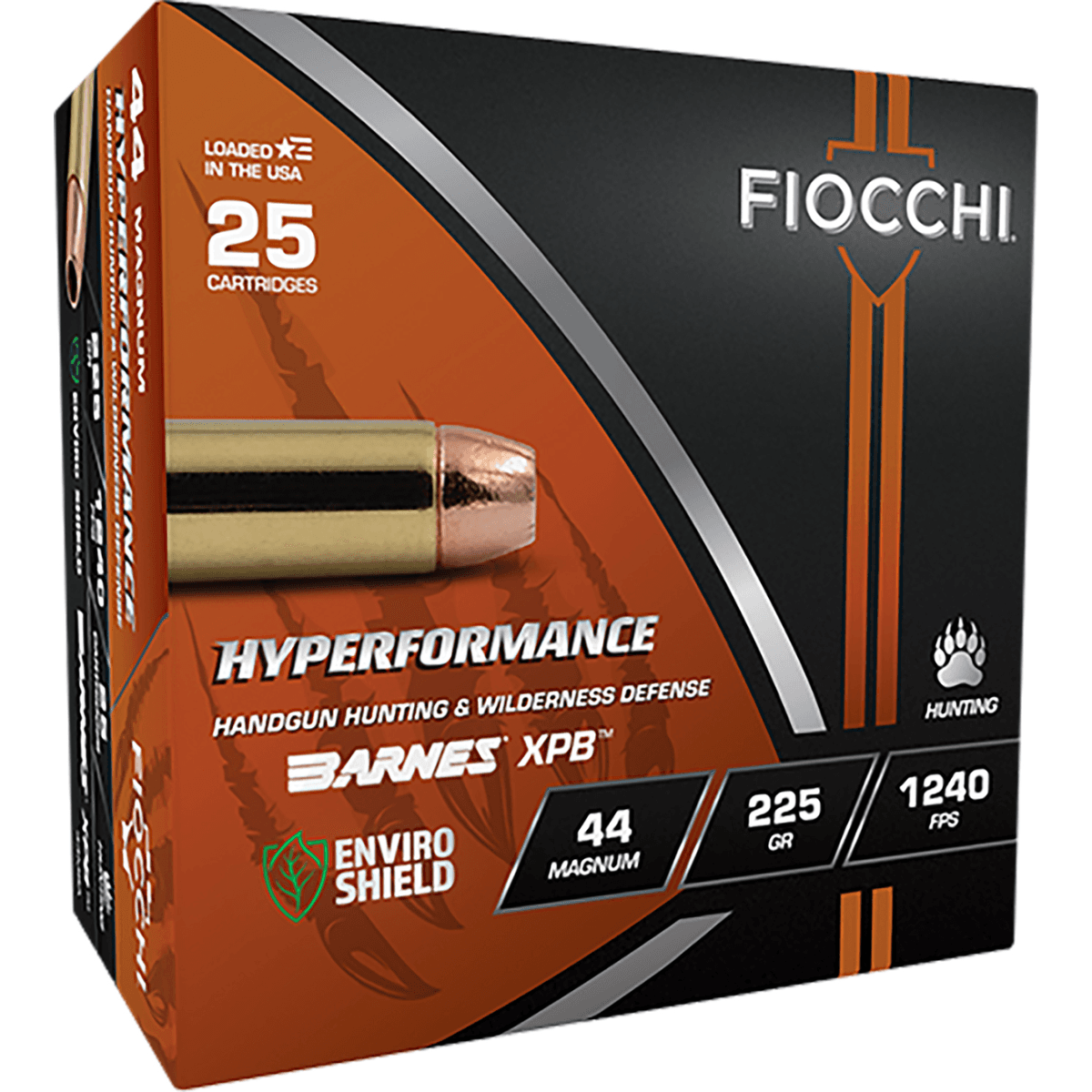 Fiocchi Hyperformance 44 Mag 225gr XPB Ammunition - 25 Rounds per Box/8 Boxes per Case - 44MBA Fiocchi Hyperformance 44 Mag 225gr XPB Ammunition - 25 Rounds per Box/8 Boxes per Case - 44MBA
