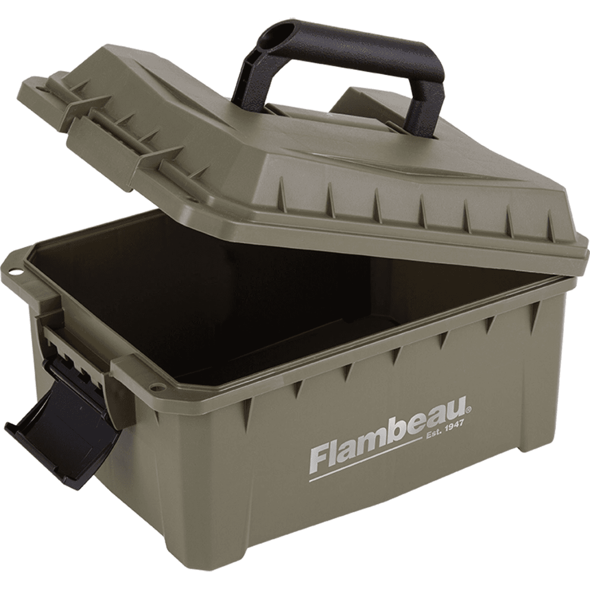 Flambeau Shotshell Ammo Can 12/20 Gauge (9.625" L x 7.5" W x 4.25" D) - Holds 4 Boxes - Tan - 7415SB Flambeau Shotshell Ammo Can 12/20 Gauge (9.625" L x 7.5" W x 4.25" D) - Holds 4 Boxes - Tan - 7415SB