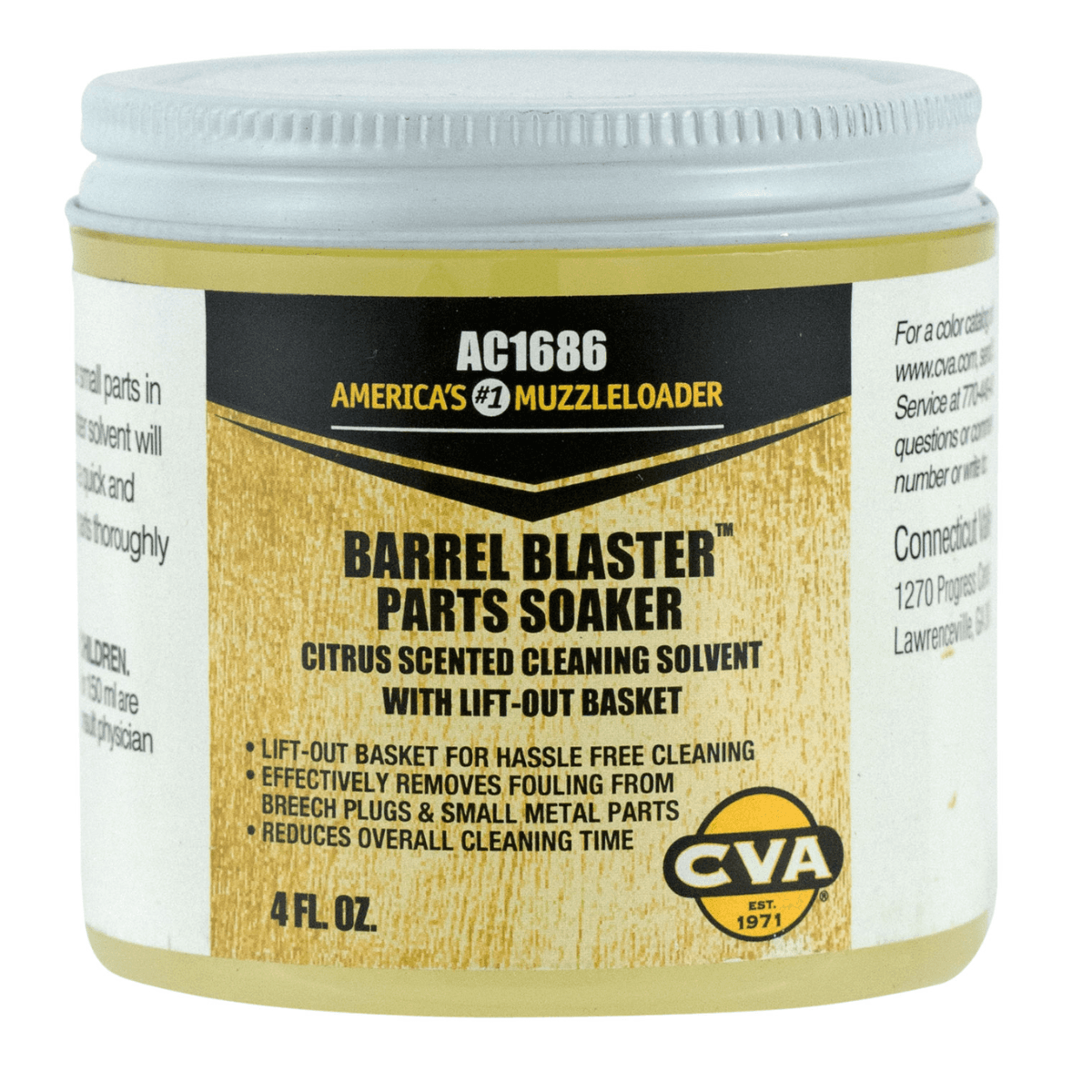 CVA Barrel Blaster Parts Soaker - 4 oz Liquid for Removing Fouling - AC1686 CVA Barrel Blaster Parts Soaker - 4 oz Liquid for Removing Fouling - AC1686