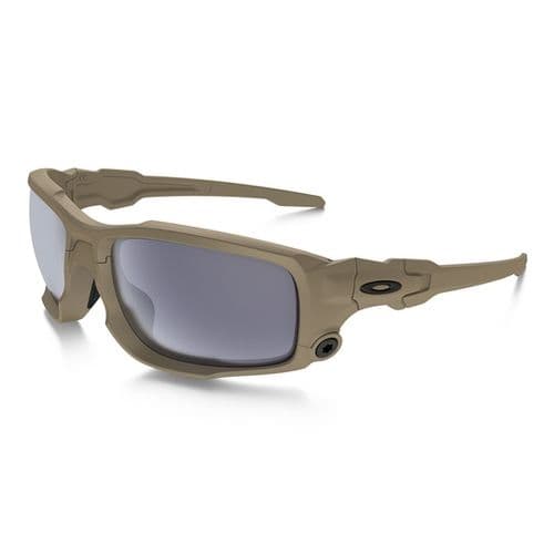 Oakley Standard Issue Ballistic Shocktube Terrain Tan Sunglasses with Gray Lens Oakley Standard Issue Ballistic Shocktube Terrain Tan Sunglasses with Gray Lens