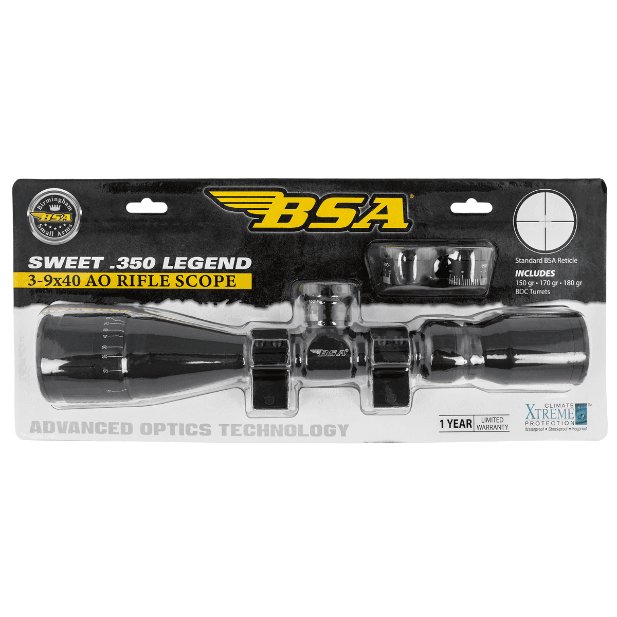 BSA Sweet 350 Legend Rifle Scope - 35039X40AOWRTB BSA Sweet 350 Legend Rifle Scope - 35039X40AOWRTB