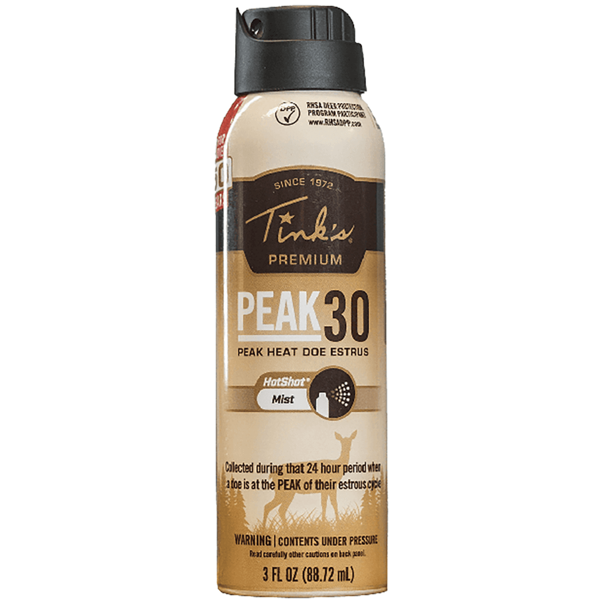 Tinks Peak30 Hot Shot Deer Attractant, Doe in Estrus Scent, 3 oz Mist - W5343 Tinks Peak30 Hot Shot Deer Attractant, Doe in Estrus Scent, 3 oz Mist - W5343