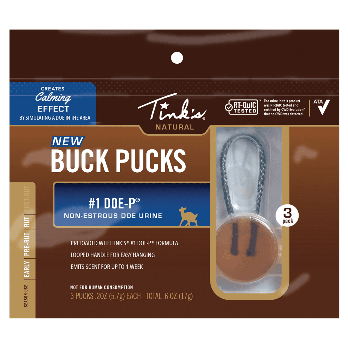 Tinks #1 Doe-P Buck Pucks Deer Attractant – Doe Urine Scent, 3 Pack - W6341 Tinks #1 Doe-P Buck Pucks Deer Attractant – Doe Urine Scent, 3 Pack - W6341