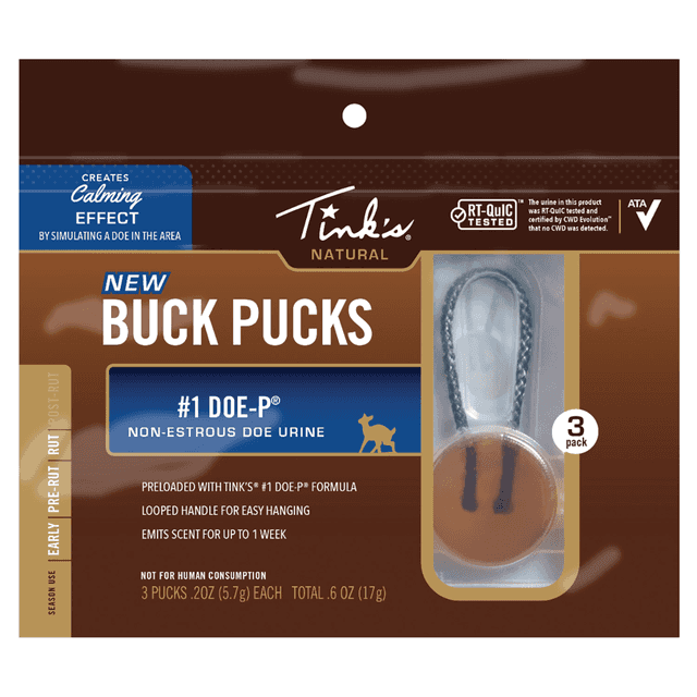 Tinks #1 Doe-P Buck Pucks Deer Attractant – Doe Urine Scent, 3 Pack - W6341 Tinks #1 Doe-P Buck Pucks Deer Attractant – Doe Urine Scent, 3 Pack - W6341