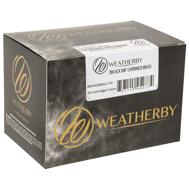 Weatherby Unprimed Cases 280ACKLEY Rifle, 50/Box - BRASS280ACT50 Weatherby Unprimed Cases 280ACKLEY Rifle, 50/Box - BRASS280ACT50