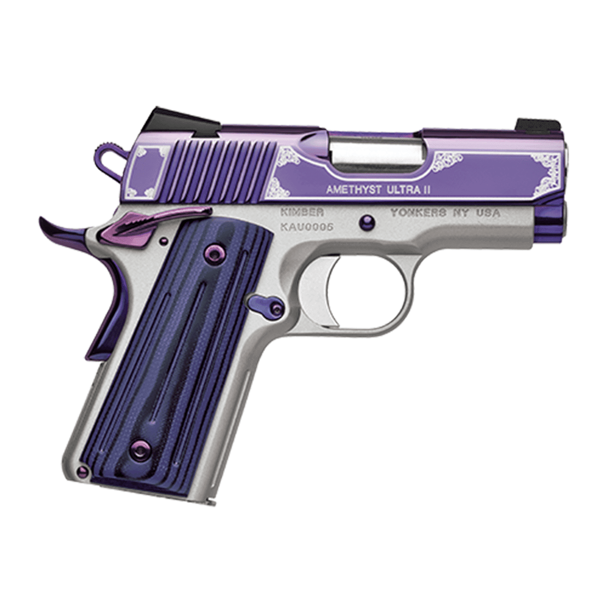 Kimber 3200363 Amethyst Ultra II 45ACP 7+1 3" Amethyst Purple PVD Stainless Steel Slide G10 Grip Kimber 3200363 Amethyst Ultra II 45ACP 7+1 3" Amethyst Purple PVD Stainless Steel Slide G10 Grip