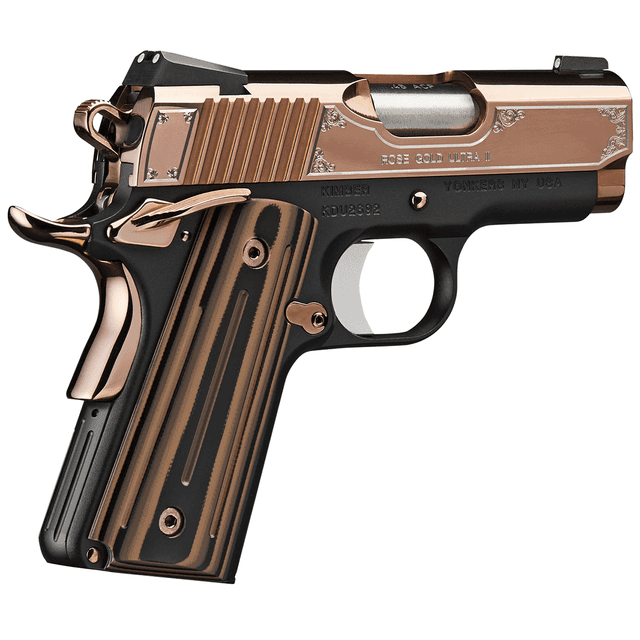 Kimber 3200372 Rose Gold Ultra II 9mm 8+1 3" Rose Gold PVD Coating Stainless Steel Slide KimPro Matte Black G10 Grip Kimber 3200372 Rose Gold Ultra II 9mm 8+1 3" Rose Gold PVD Coating Stainless Steel Slide KimPro Matte Black G10 Grip