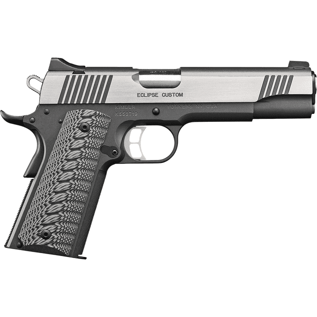 Kimber 3000239 Eclipse Custom 10mm 8+1 5" Charcoal Gray Brushed-Polished Flats Stainless Steel Slide Front strap checkering G-10 Grip Kimber 3000239 Eclipse Custom 10mm 8+1 5" Charcoal Gray Brushed-Polished Flats Stainless Steel Slide Front strap checkering G-10 Grip