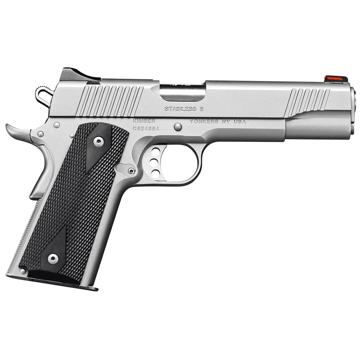 Kimber 3200007CAB Stainless II Club Bundle 45ACP 7+1 5" Satin Silver Front Serrations Stainless Steel Slide Black Synthetic Grip Kimber 3200007CAB Stainless II Club Bundle 45ACP 7+1 5" Satin Silver Front Serrations Stainless Steel Slide Black Synthetic Grip