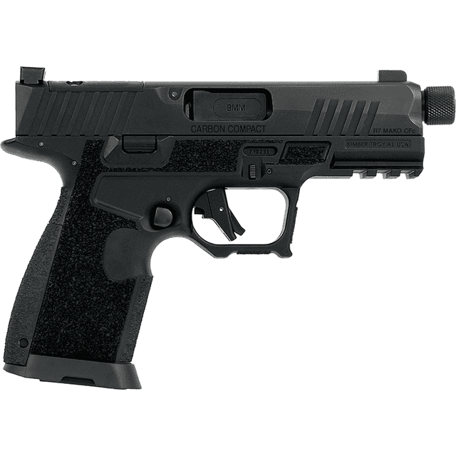 Kimber 3800018 R7 Mako Carbon Compact TFS OR 9mm 15+1 4.42" FNC Stainless Steel Slide Molded Stippling Interchangeable Modular Backstrap Grip Kimber 3800018 R7 Mako Carbon Compact TFS OR 9mm 15+1 4.42" FNC Stainless Steel Slide Molded Stippling Interchangeable Modular Backstrap Grip