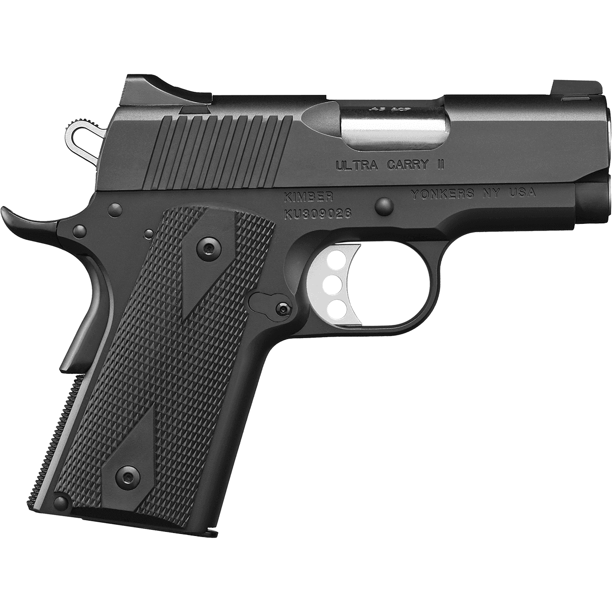 Kimber 3200061CA Ultra Carry II (CA) 45 ACP 7+1 3" Matte Black Steel Slide Black Synthetic Double Diamond Checkering Grip Kimber 3200061CA Ultra Carry II (CA) 45 ACP 7+1 3" Matte Black Steel Slide Black Synthetic Double Diamond Checkering Grip