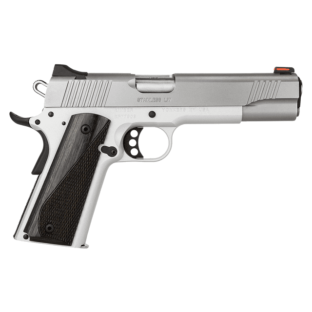 Kimber 3700593 Stainless LW Arctic 45ACP 8+1 5" Front Serrations Stainless Slide Smooth/Checkered Black/Gray Laminate Grip Kimber 3700593 Stainless LW Arctic 45ACP 8+1 5" Front Serrations Stainless Slide Smooth/Checkered Black/Gray Laminate Grip