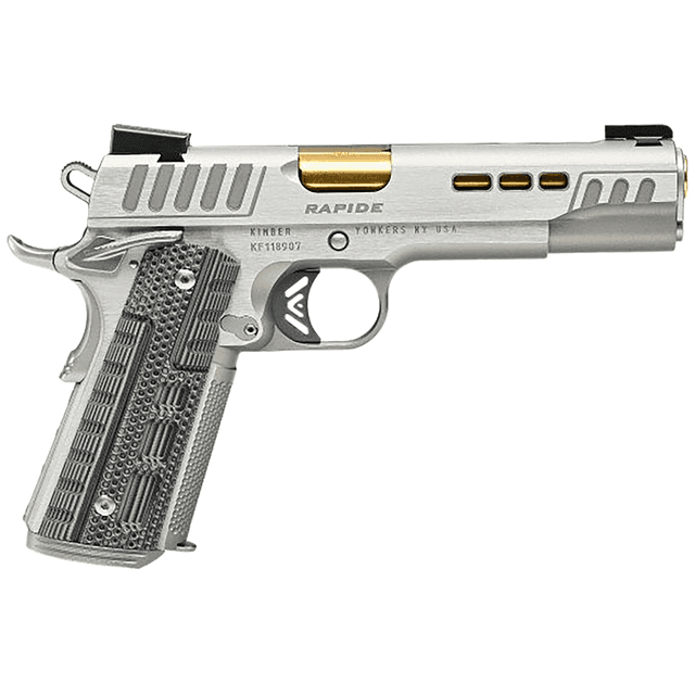 Kimber 3000420CA Raptor Dawn (CA) (MA) 9mm 9+1 5" KimPro Silver Front and Rear Serrations Stainless Steel Slide Gray/black Rapide G10 Grip Kimber 3000420CA Raptor Dawn (CA) (MA) 9mm 9+1 5" KimPro Silver Front and Rear Serrations Stainless Steel Slide Gray/black Rapide G10 Grip