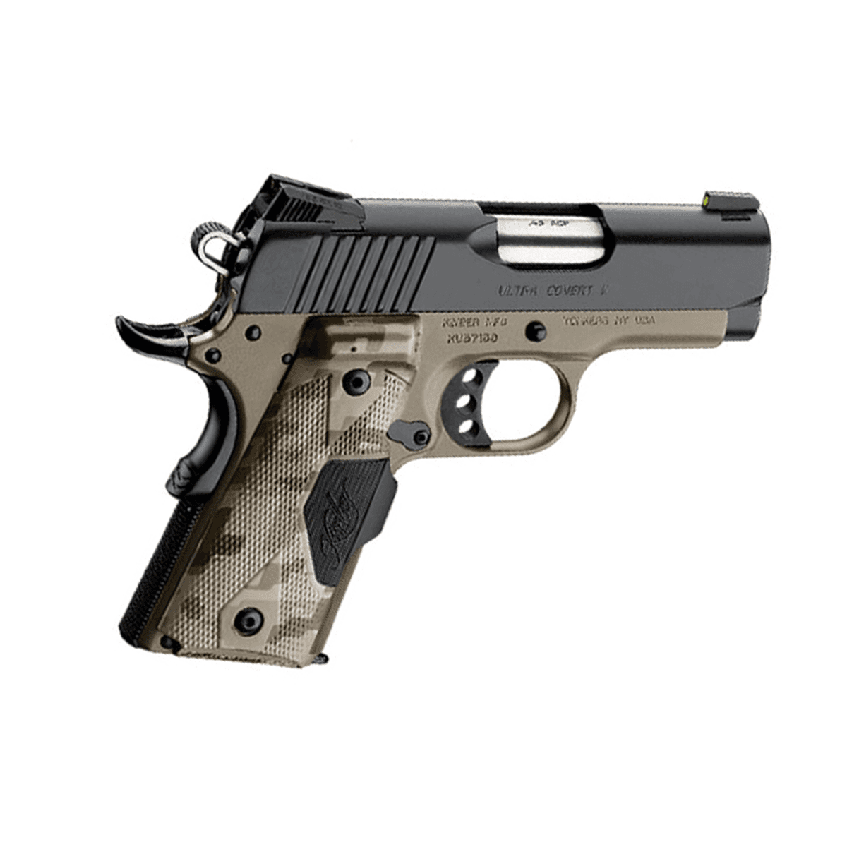 Kimber 3200167CA Ultra Covert II (CA) 45 ACP 7+1 3" Matte Black Steel Slide Dark Earth KimPro II Digital Camo w/ Kimber Logo Grip Kimber 3200167CA Ultra Covert II (CA) 45 ACP 7+1 3" Matte Black Steel Slide Dark Earth KimPro II Digital Camo w/ Kimber Logo Grip