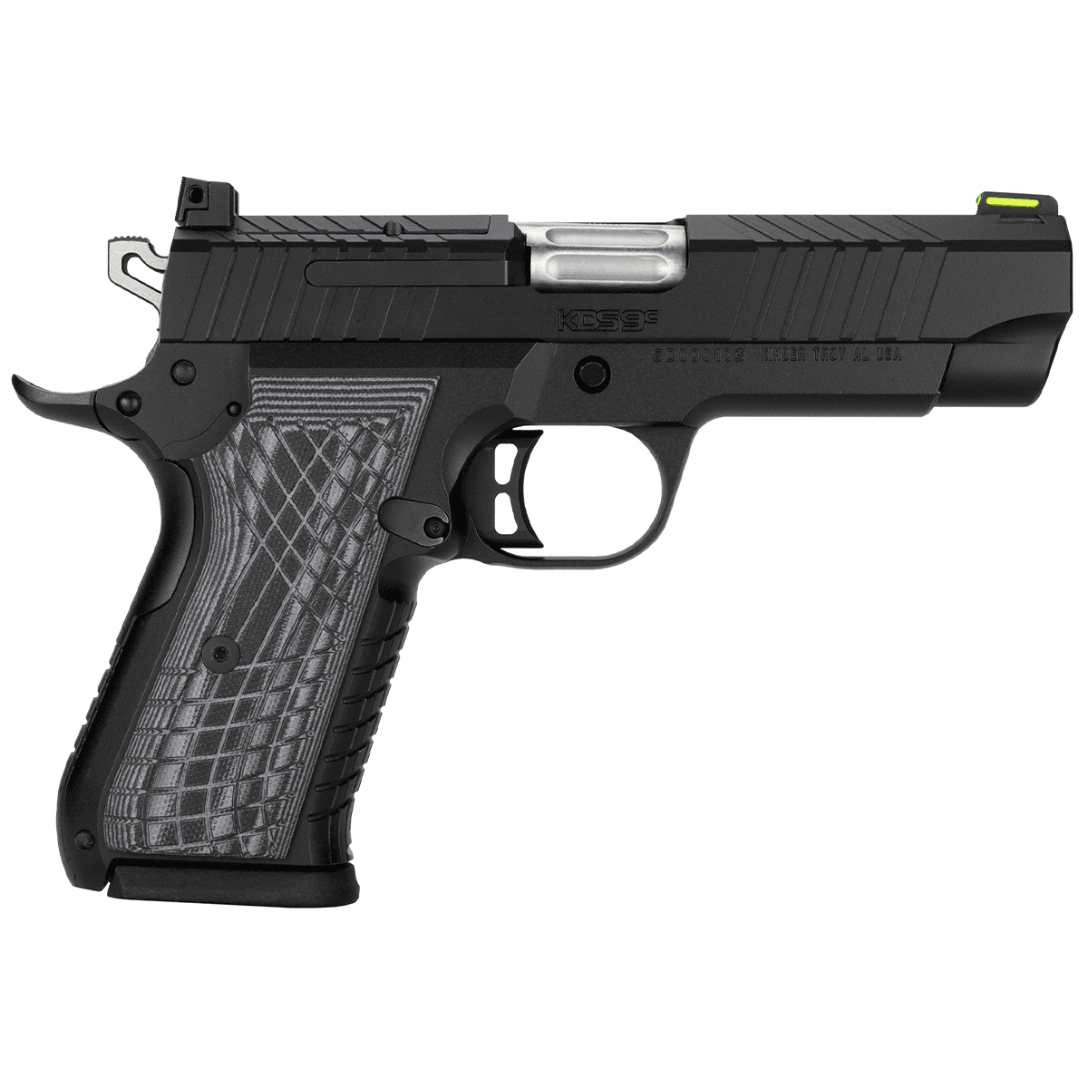 Kimber 3100011 KDS9C 9mm 10+1 4.09" KimPro Black Front and Rear Serrations Stainless Steel Slide Gray and Black G10 Crosshatch Grip Kimber 3100011 KDS9C 9mm 10+1 4.09" KimPro Black Front and Rear Serrations Stainless Steel Slide Gray and Black G10 Crosshatch Grip