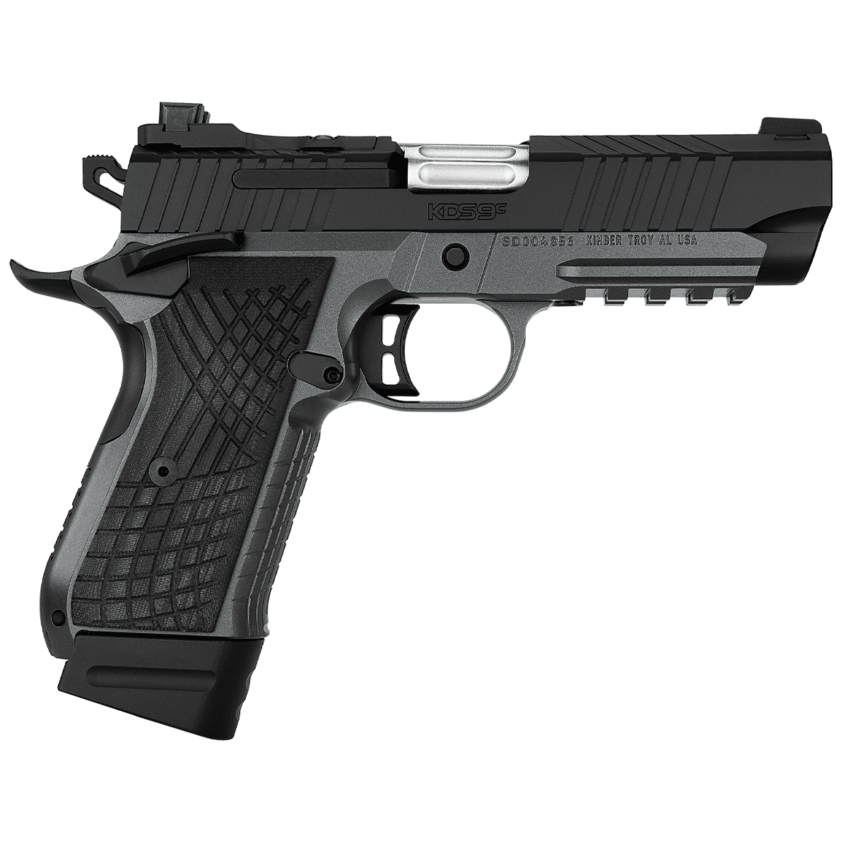 Kimber 3100015 KDS9C 9mm 15+1 4.09" KimPro Gray/Black Front and Rear Serrations Stainless Steel Black Crosshatch cut G-10 Grip Kimber 3100015 KDS9C 9mm 15+1 4.09" KimPro Gray/Black Front and Rear Serrations Stainless Steel Black Crosshatch cut G-10 Grip