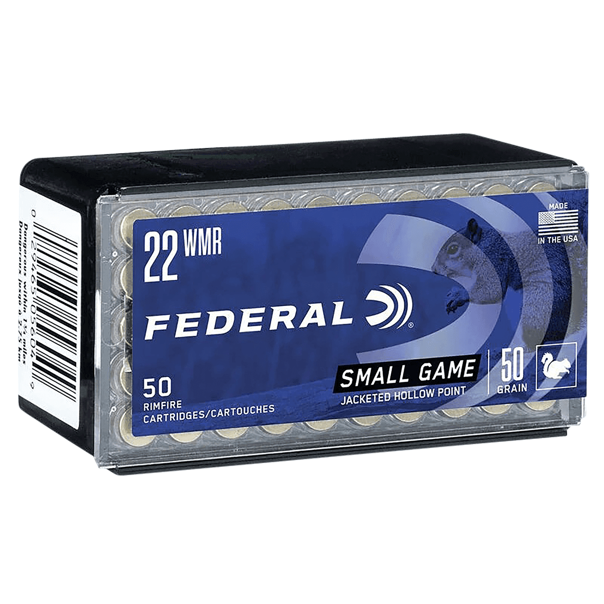 Federal Game-Shok .22 Winchester Magnum Rifle (WMR) Jacketed Hollow Point 50 Grain 1530 fps 50 Round Box Federal Game-Shok .22 Winchester Magnum Rifle (WMR) Jacketed Hollow Point 50 Grain 1530 fps 50 Round Box