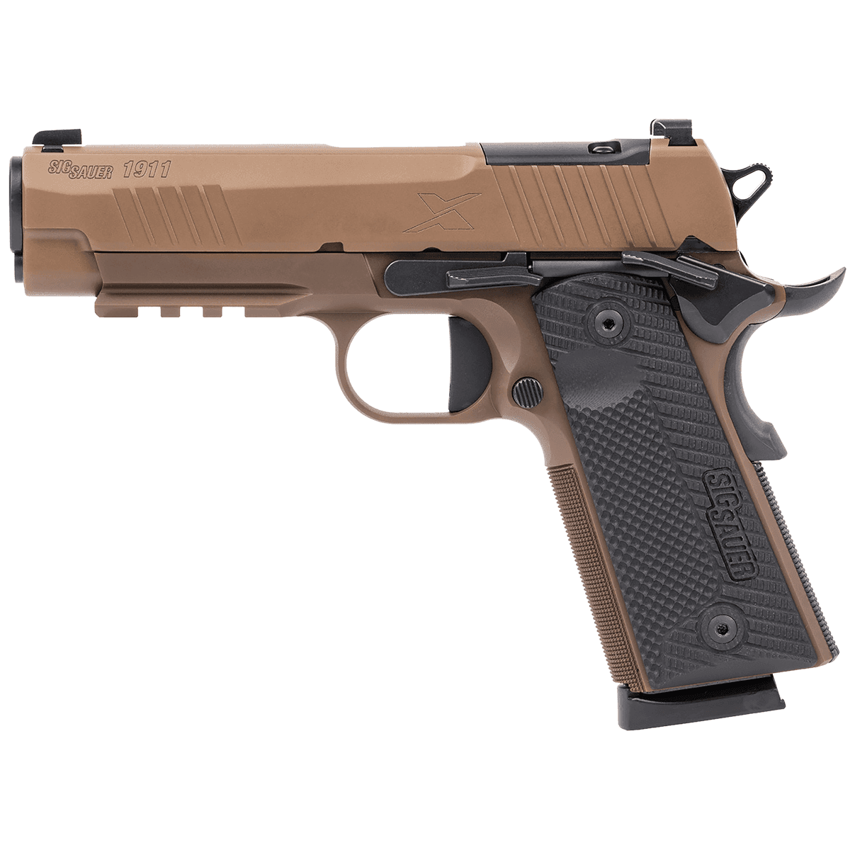 Sig Sauer 1911XCA45CXR3 1911 XCarry 45 ACP 8rd 5.75" Black DLC Coyote PVD Optic Ready Stainless Steel Slide Coyote PVD Black G10 Grip Sig Sauer 1911XCA45CXR3 1911 XCarry 45 ACP 8rd 5.75" Black DLC Coyote PVD Optic Ready Stainless Steel Slide Coyote PVD Black G10 Grip