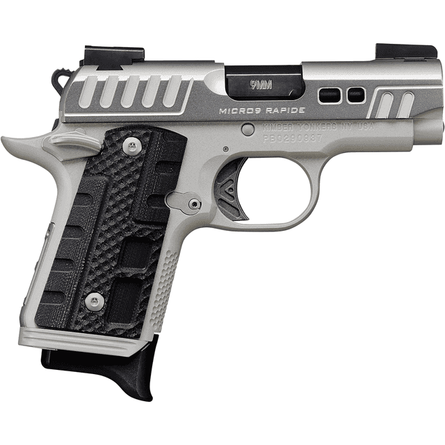 Kimber 3300223 Micro 9 Rapide Black Ice 9mm 7+1 3.15" Silver/Grey KimPro II Black G10 Grip Kimber 3300223 Micro 9 Rapide Black Ice 9mm 7+1 3.15" Silver/Grey KimPro II Black G10 Grip