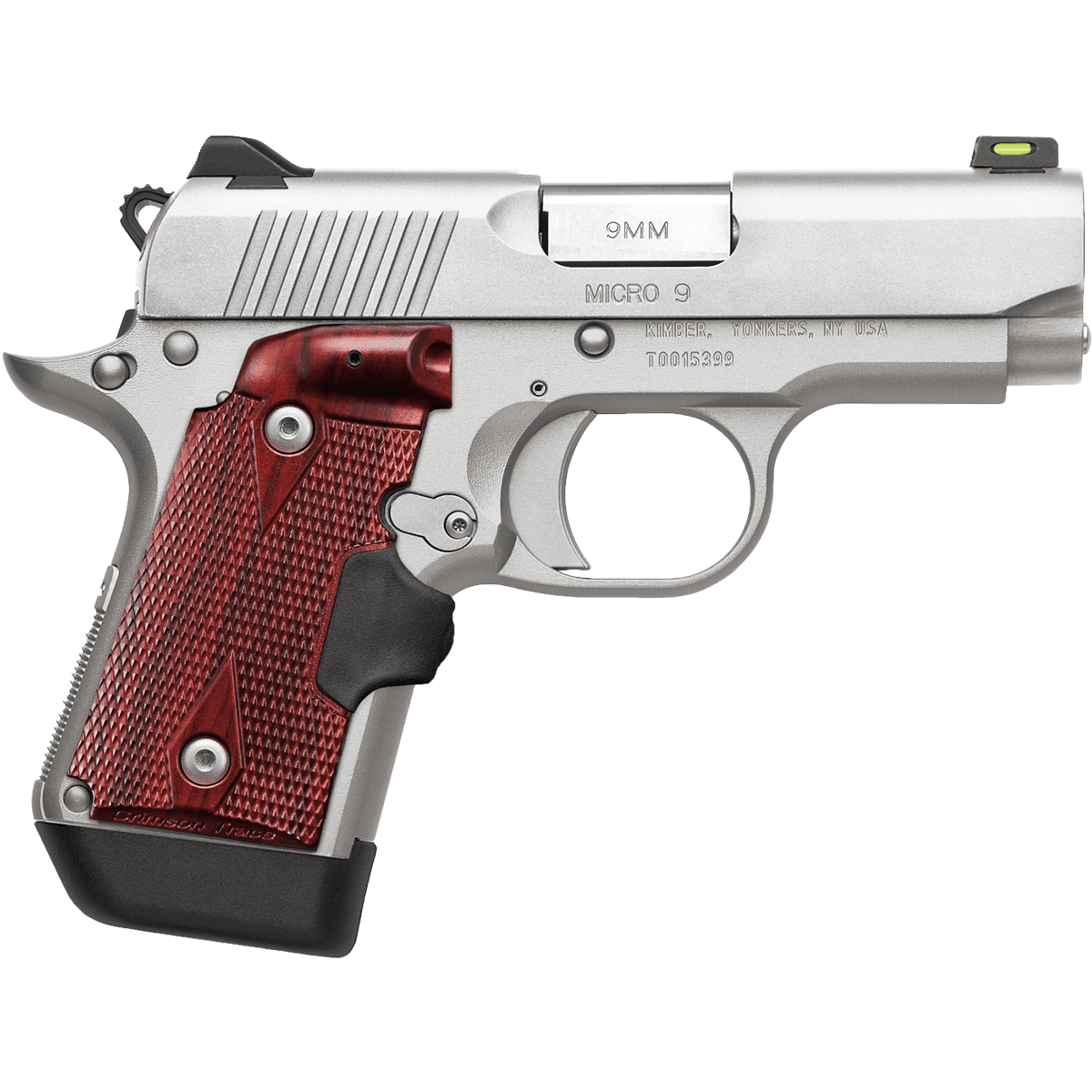 Kimber 3700482 Micro 9 Stainless Steel 9mm 7+1 3.15" Satin Silver Slide Rosewood Grip Kimber 3700482 Micro 9 Stainless Steel 9mm 7+1 3.15" Satin Silver Slide Rosewood Grip