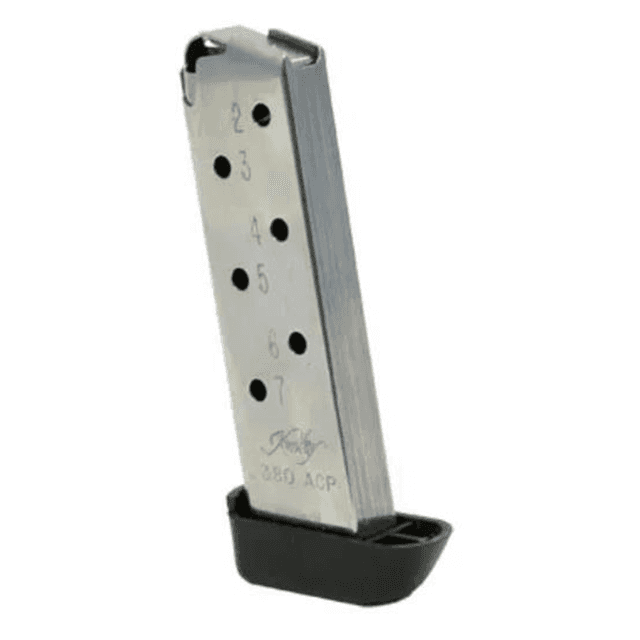 Kimber 1200164A Micro w/ Base Pad 7rd 380 ACP Silver Stainless Steel Magazine Kimber 1200164A Micro w/ Base Pad 7rd 380 ACP Silver Stainless Steel Magazine