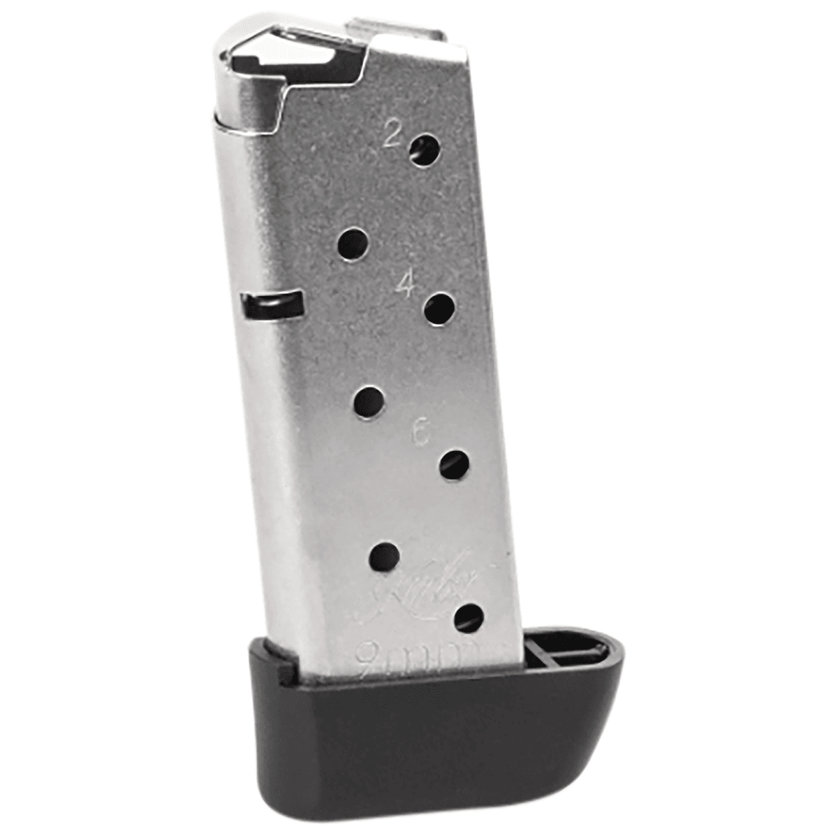 Kimber 1200845A Micro 9 w/ Extended Base Pad 7rd 9mm Silver Stainless Steel Magazine Kimber 1200845A Micro 9 w/ Extended Base Pad 7rd 9mm Silver Stainless Steel Magazine